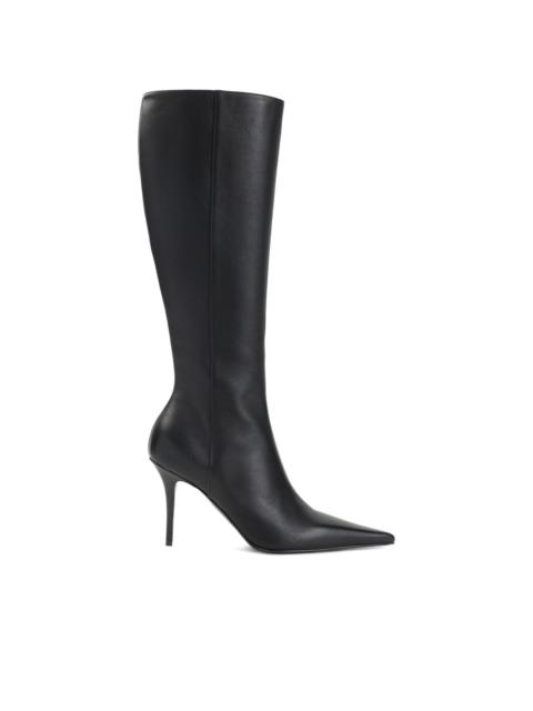 Amina Muaddi pointed-toe side-zip leather boots