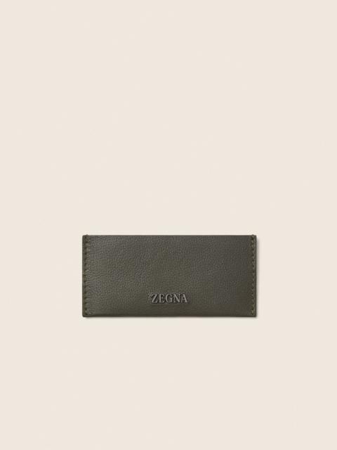 ZEGNA DARK OLIVE GREEN SECONDSKIN CARD CASE