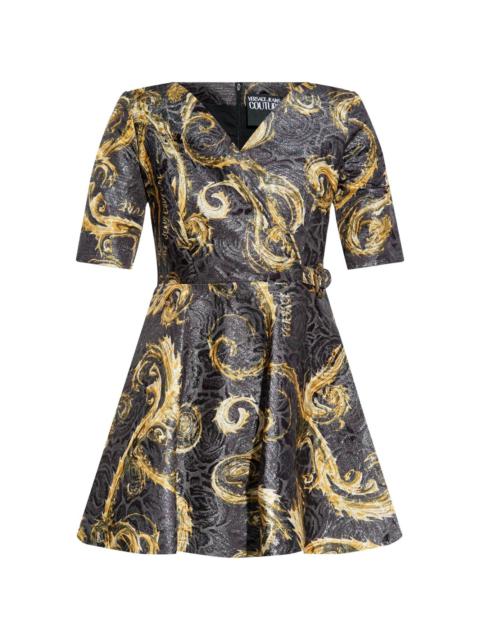 Barocco-print mini dress