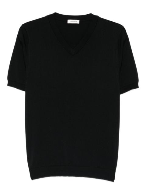 Sandro V-neck short-sleeve T-shirt