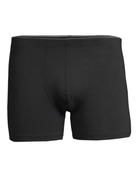 HANRO Men's Cotton Superior Long-Leg Boxer Briefs - Black