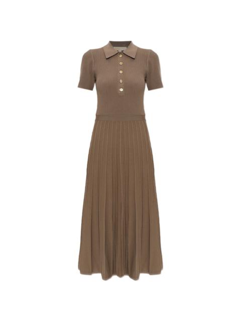 MICHAEL KORS half-button pleated midi dress