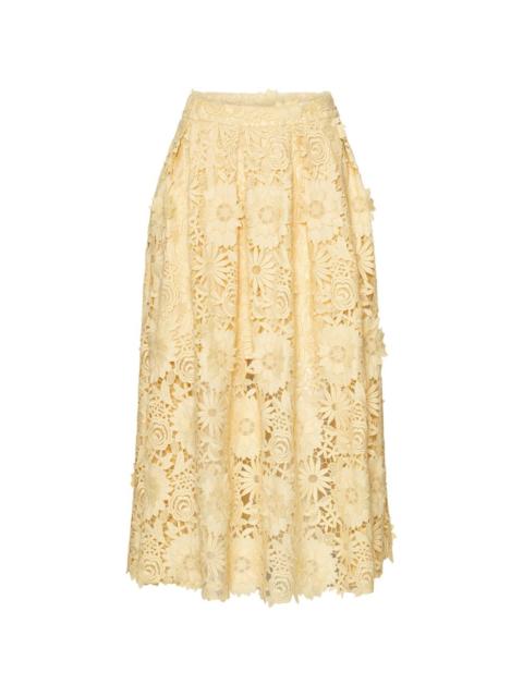 ROTATE 3D lace midi skirt