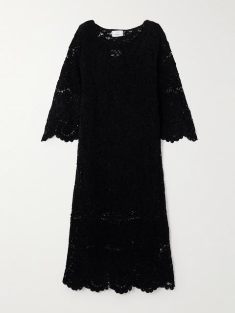 Loulou de Saison Ciko Crocheted Silk Maxi Dress