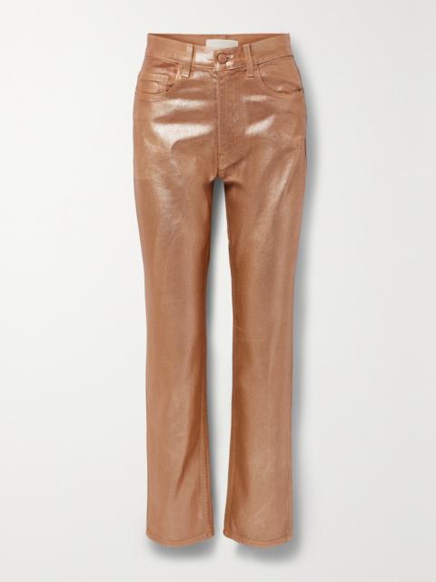 ULLA JOHNSON The Agnes High-rise Straight-leg Metallic Jeans