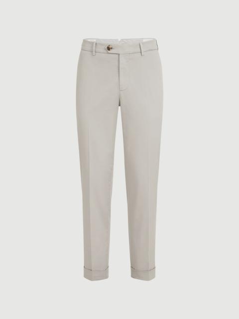 Brunello Cucinelli Garment-dyed Italian fit trousers in American Pima comfort cotton gabardine