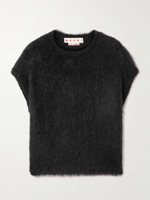 Brushed mohair-blend sweater