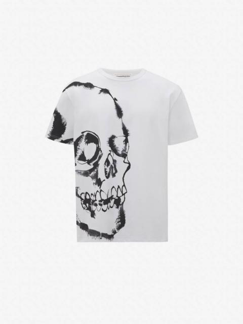 Men's Watercolour Skull T-shirt in White