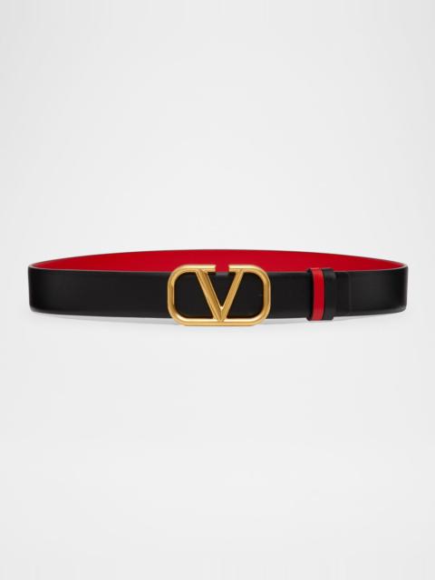 Valentino V-Logo Reversible Leather Belt