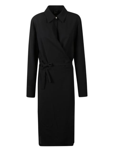 tie-waist shirt midi dress