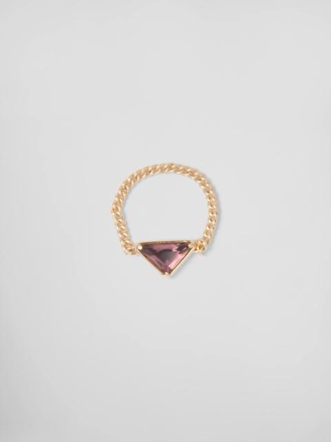 Eternal Gold chain ring in yellow gold with amethyst