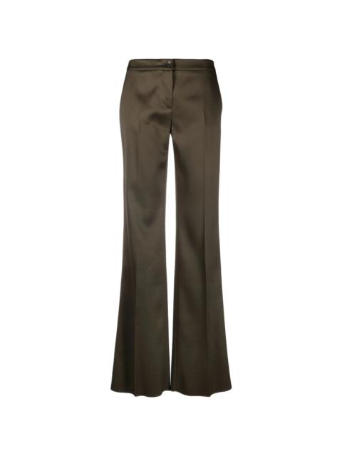 high-rise flared trousers