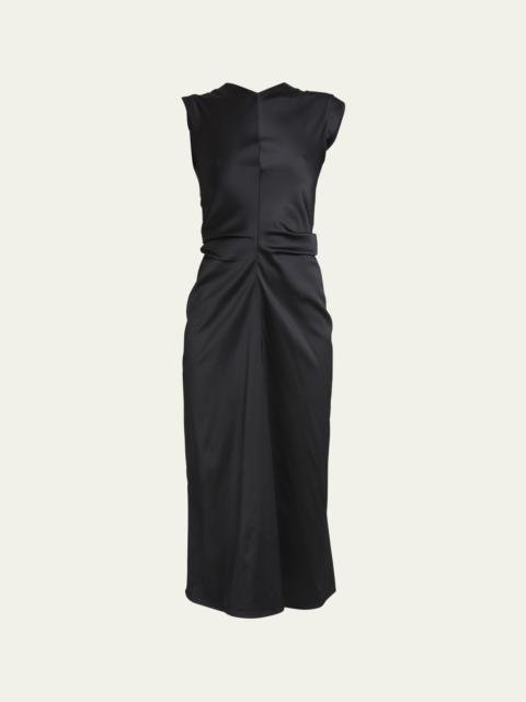 Ella Matte Satin Ruched Dress