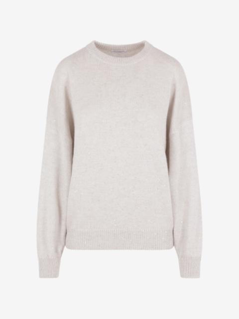 Brunello Cucinelli sequin-embellished drop-shoulder sweater