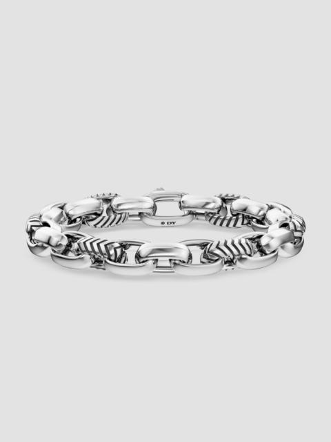 DAVID YURMAN Men's Chevron Oval Link Bracelet in Sterling Silver, 10MM - Silver