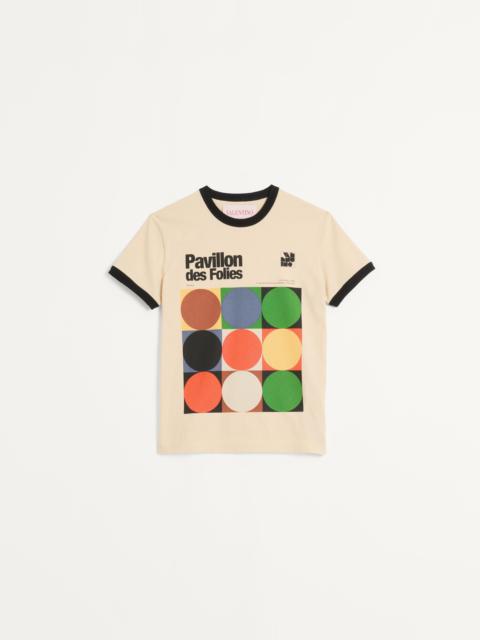 Valentino COTTON T-SHIRT WITH PAVILLON DES FOLIES PRINT