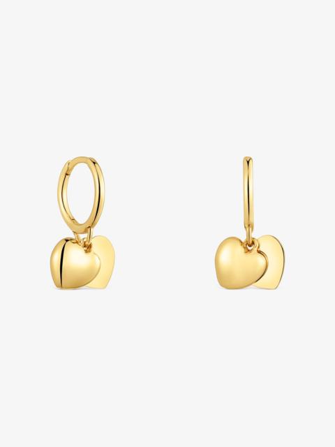 TOUS 14K solid gold double-heart Hoop earrings TOUS Flechazo