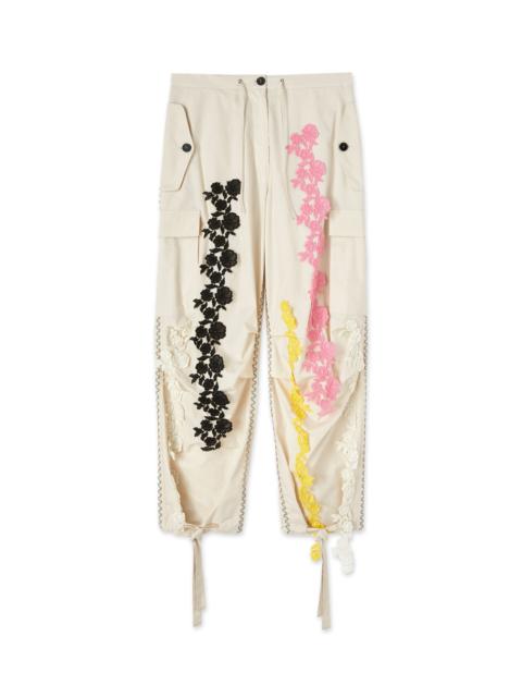 MSGM Poplin cargo pants with lace application