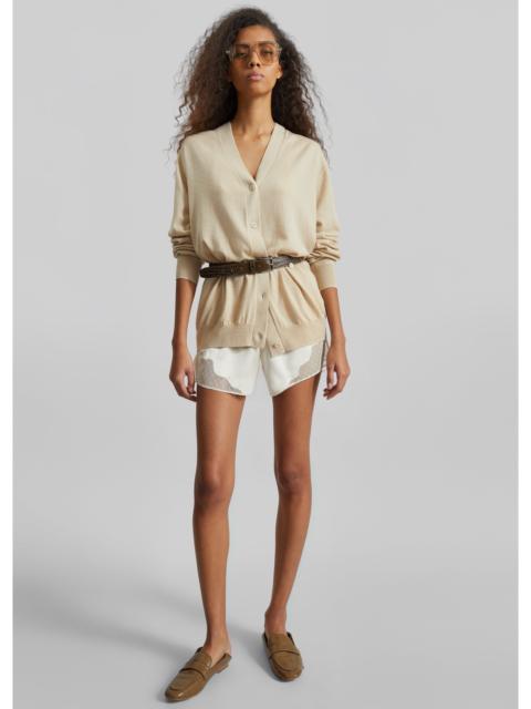 The Frankie Shop Malmo Satin Mini Shorts - Light Beige