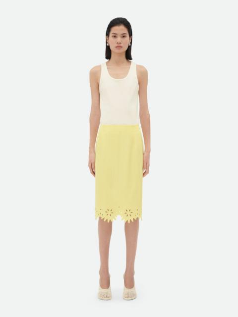 Bottega Veneta English Embroidery Viscose And Silk Skirt