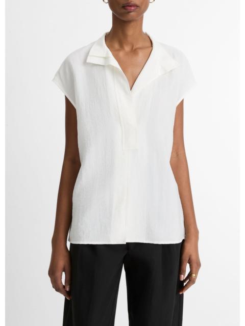 Vince Voile Cap-Sleeve Blouse