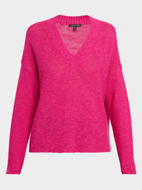 EILEEN FISHER Organic Linen-Organic Cotton Knit Sweater