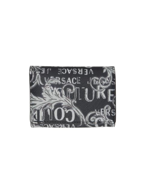 VERSACE JEANS COUTURE Black Logo Couture Bifold Wallet