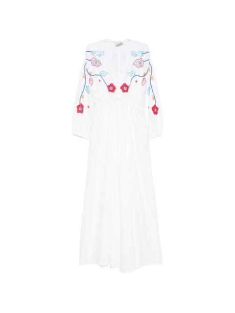 forte_forte floral-embroidered cotton maxi dress
