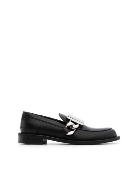 JW Anderson logo-engraved leather loafers