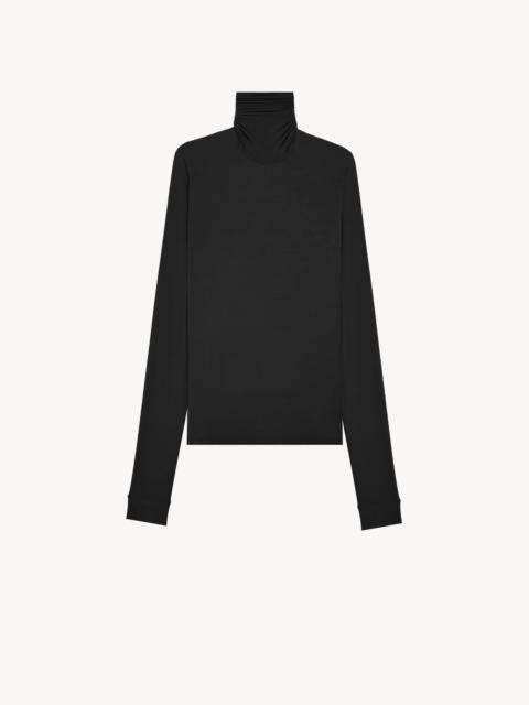 SAINT LAURENT TURTLENECK IN STRETCH JERSEY