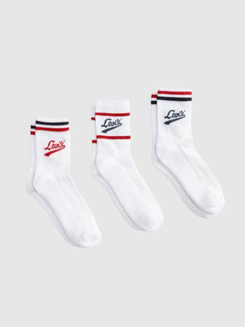 Levi's SHORT CUT COLLEGIATE LOGO SOCKS (3-PACK)