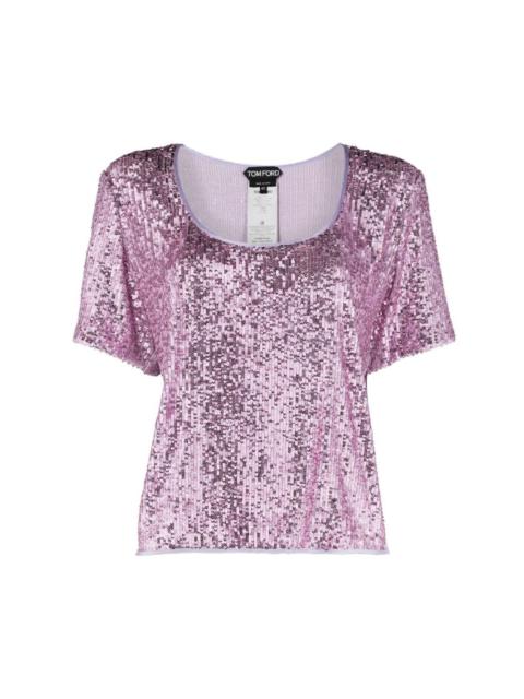 sequin short-sleeve top