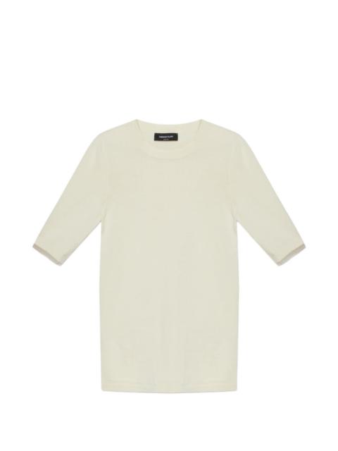 FABIANA FILIPPI tulle-trim knitted T-shirt