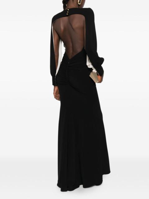 ELISABETTA FRANCHI long-sleeve backless dress