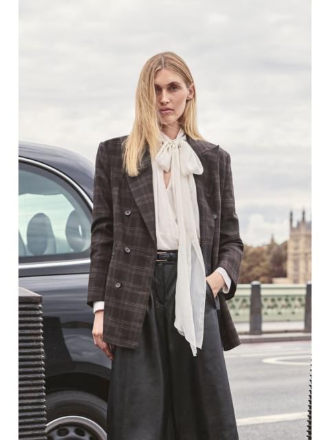KAREN MILLEN Check Tailored Double Breasted Blazer