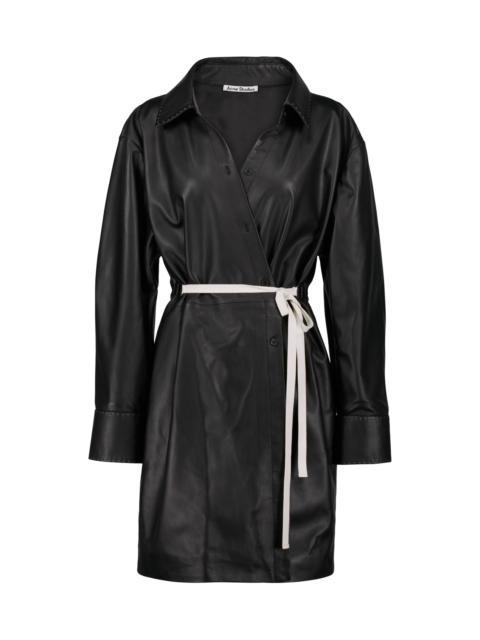Acne Studios Leather wrap minidress
