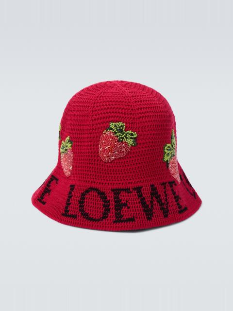 Loewe Strawberry beaded bucket hat