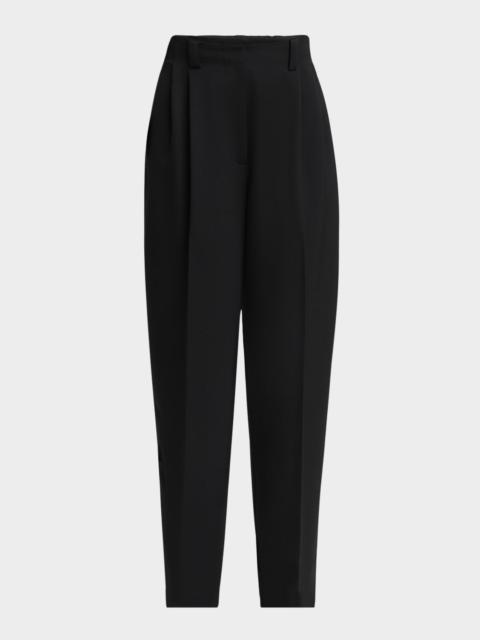Givenchy Slashed Double-Pleated Tapered-Leg Trousers