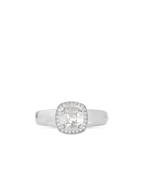 BALENCIAGA crystal-embellished polished-finish ring