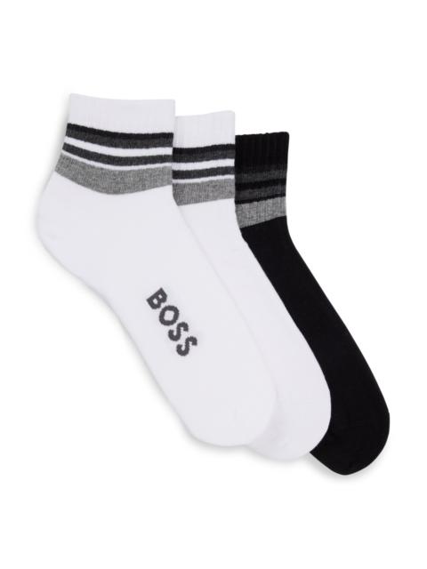 BOSS THREE-PACK OF SHORT-LENGTH SOCKS WITH PLUSH SOLES