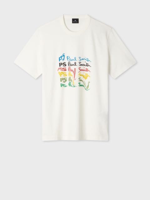 Paul Smith White 'PS Smudge' Print T-Shirt