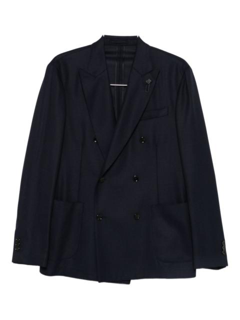LARDINI virgin wool double-breasted blazer