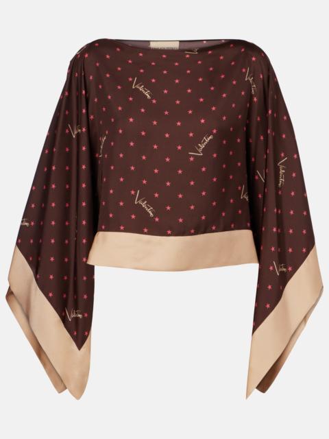 Valentino Printed silk twill top