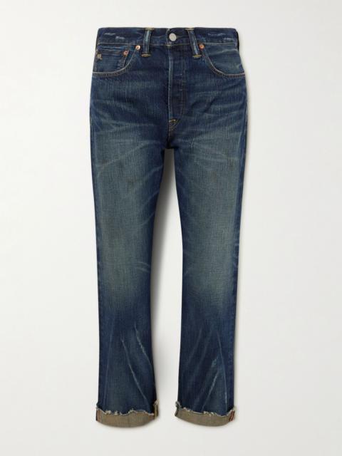 RRL by Ralph Lauren Cropped mid-rise straight-leg jeans Dark denim