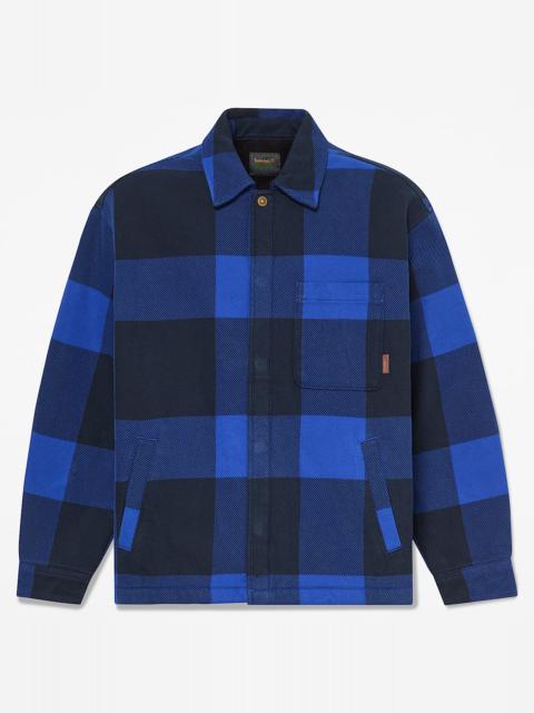 Timberland Men's Fleece-Lined Checkered Overshirt