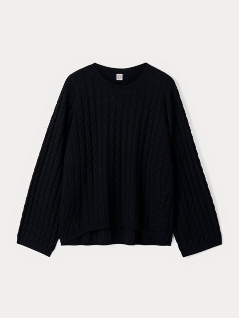 Cashmere cable knit black