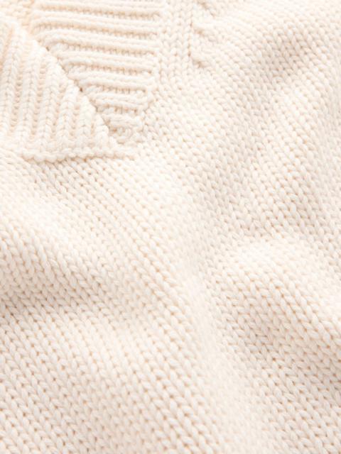 BODEN Lucy Cotton V-neck Sweater-Ivory
