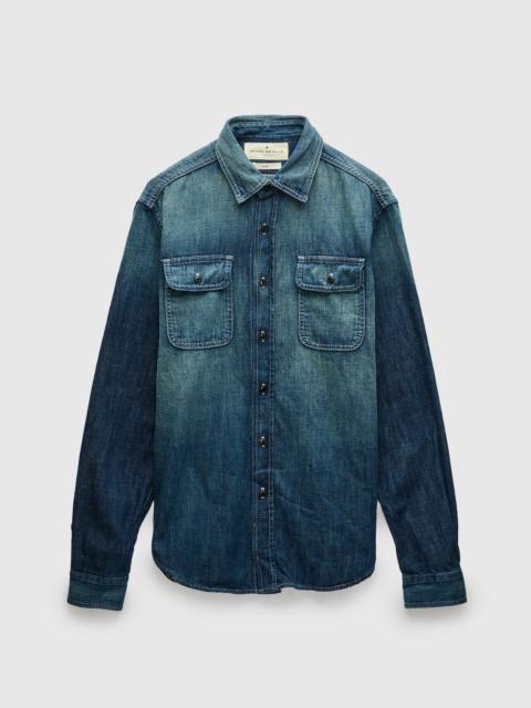 imogene + willie Earl Selvedge Denim Shirt in Dark Washed Indigo