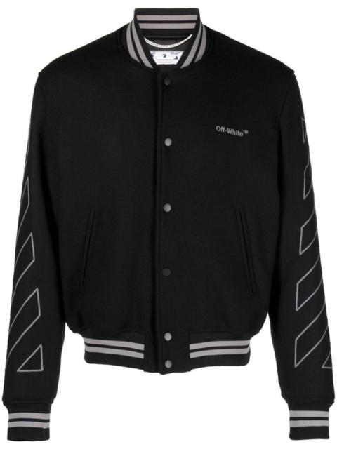Off-White Diag logo-embroidered varsity jacket