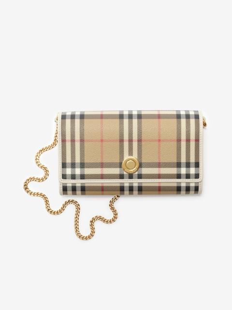 Burberry Check Chain Strap Wallet